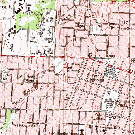Topographic Map of Topeka Lutheran School, KS