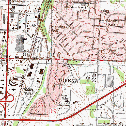 Topographic Map of Kennedy Academy General School, KS