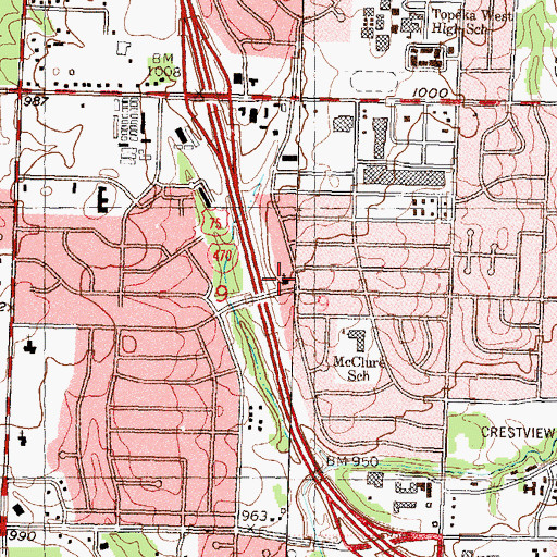 Topographic Map of Faith Baptist Christian School, KS