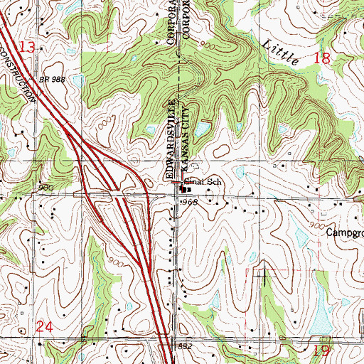 Topographic Map of Kristi's Academy of Dance and Gymnastics, KS