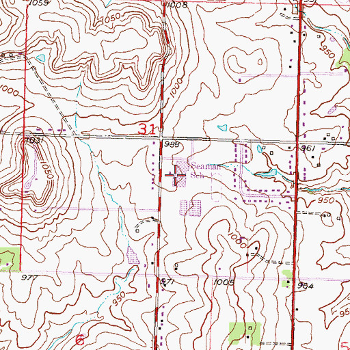 Topographic Map of Seaman High School, KS
