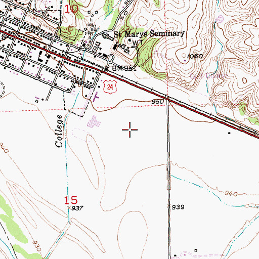 Topographic Map of Saint Marys Junior / Senior High School, KS
