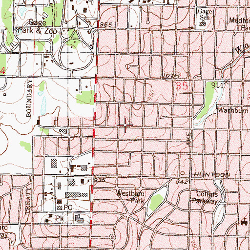 Topographic Map of Cornerstone General Family School, KS