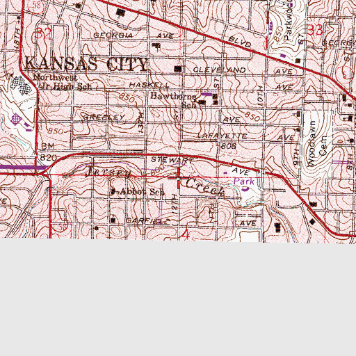 Topographic Map of Mount Carmel Christian Day School, KS