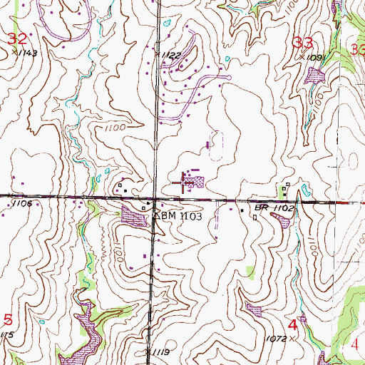 Topographic Map of Washburn Rural High School, KS