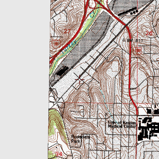 Topographic Map of Holy Name Elementary School, KS