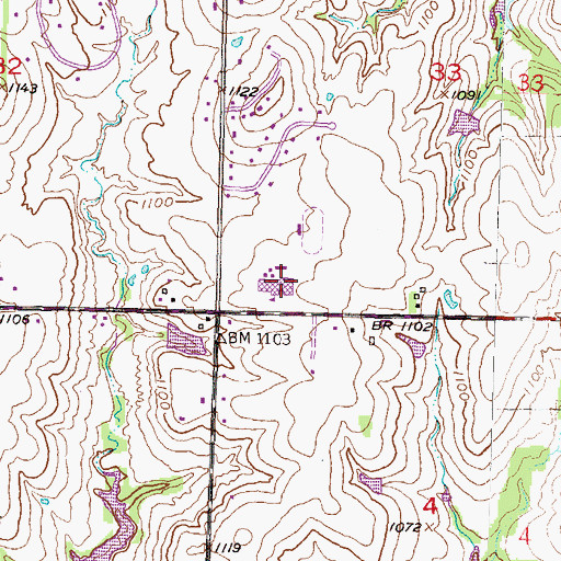 Topographic Map of Washburn Rural Alternative High School, KS