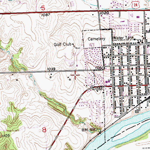 Topographic Map of West Elementary School, KS
