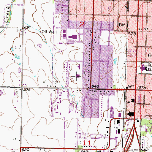Topographic Map of Eisenhower Elementary School, KS