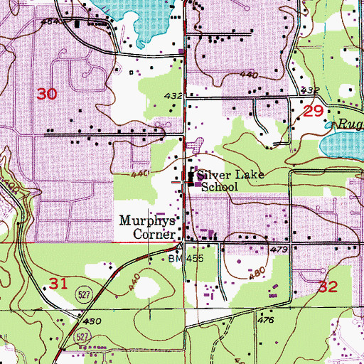 Topographic Map of Silver Lake Elementary School, WA