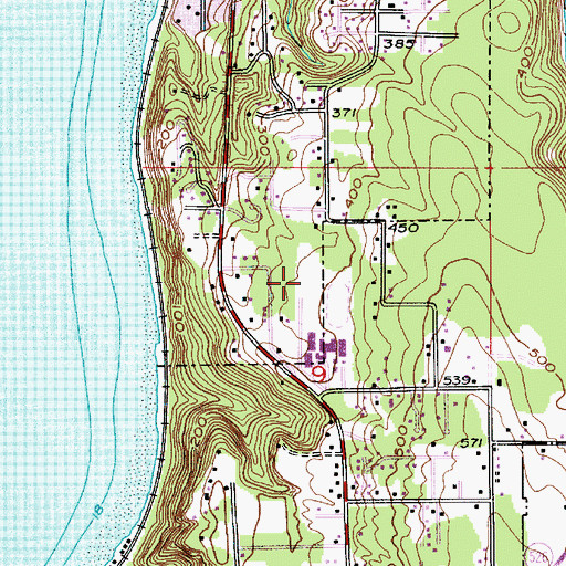 Topographic Map of Mukilteo Elementary School, WA