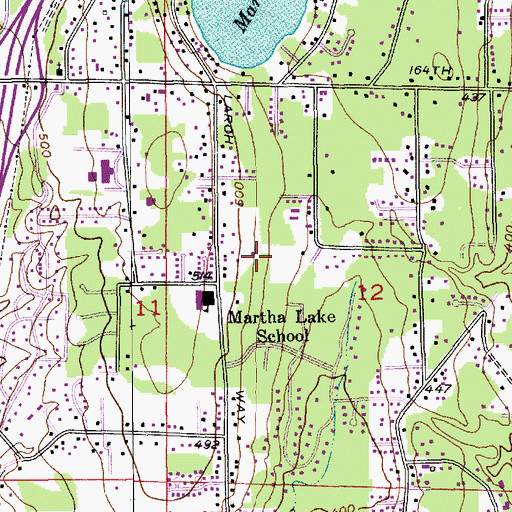 Topographic Map of Christian Life School, WA