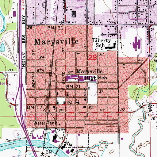 Topographic Map of Totem Middle School, WA