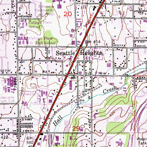 Topographic Map of Brighton School, WA