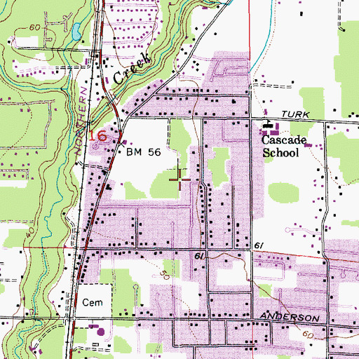 Topographic Map of Master's Touch Christian School, WA
