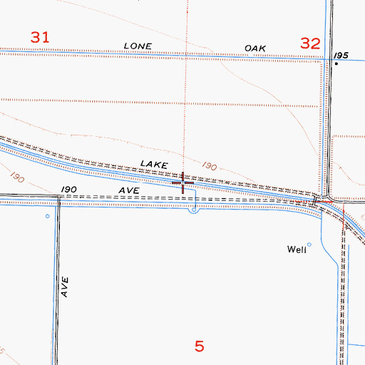 Topographic Map of Tulare Lake Canal, CA