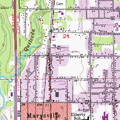 Topographic Map of Marysville School District 25 Office, WA