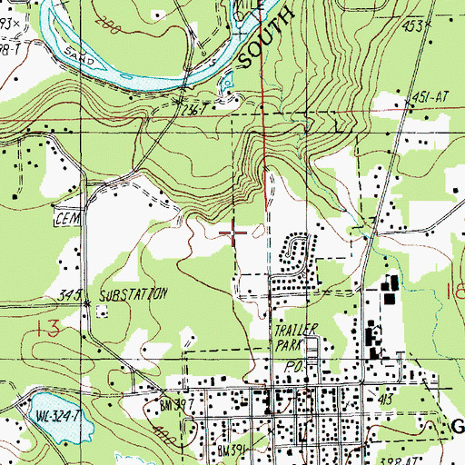 Topographic Map of Mountain Way Elementary School, WA