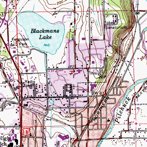 Topographic Map of Aim High School, WA