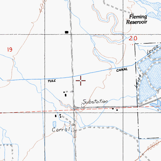 Topographic Map of Tule Canal, CA