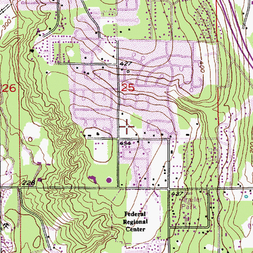 Topographic Map of Frank Love Elementary School, WA