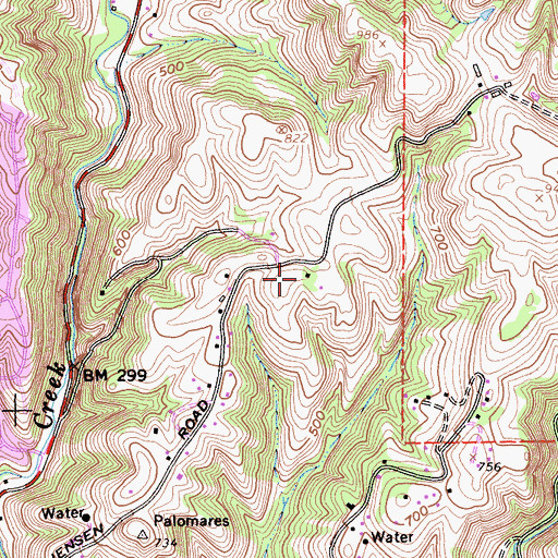 Topographic Map of Jensen Ranch Elementary School, CA