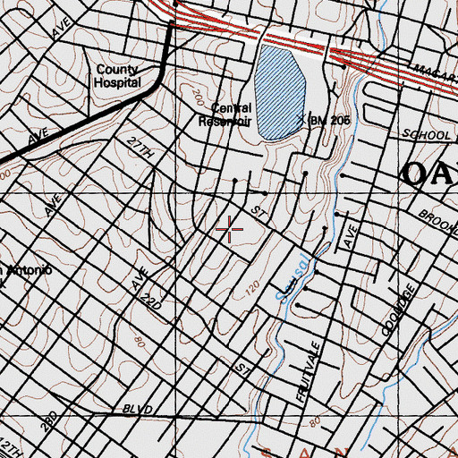 Topographic Map of Manzanita Community Elementary School, CA