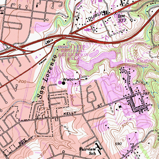 Topographic Map of Woodroe Woods School, CA