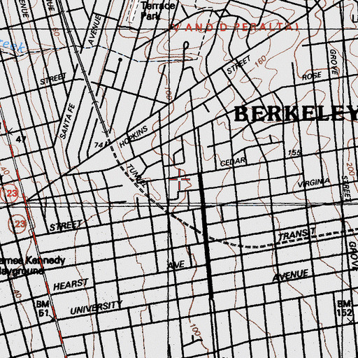 Topographic Map of Cedar Creek Montessori School, CA