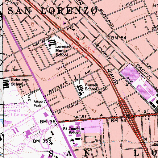 Topographic Map of Stivers Academy (historical), CA