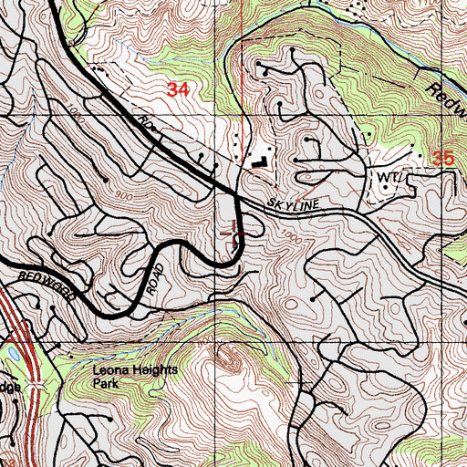 Topographic Map of Oakland Hebrew Day School, CA