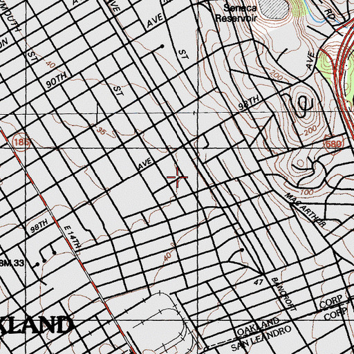 Topographic Map of Cox Academy, CA