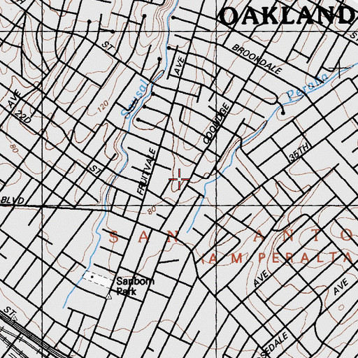 Topographic Map of Patten Academy of Christian Education School, CA