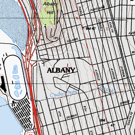 Topographic Map of Ocean View Elementary School, CA