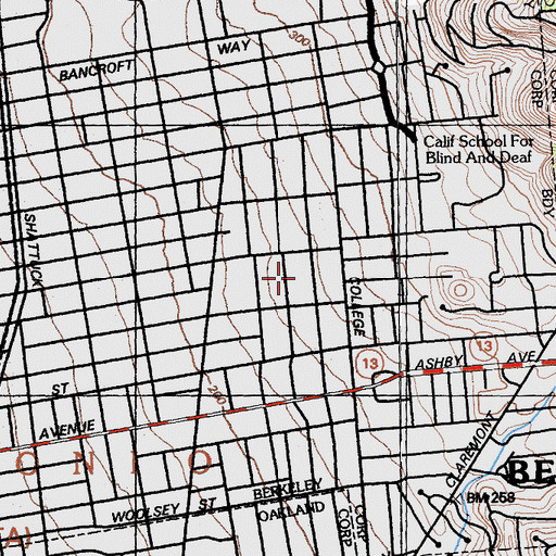Topographic Map of The Academy School, CA