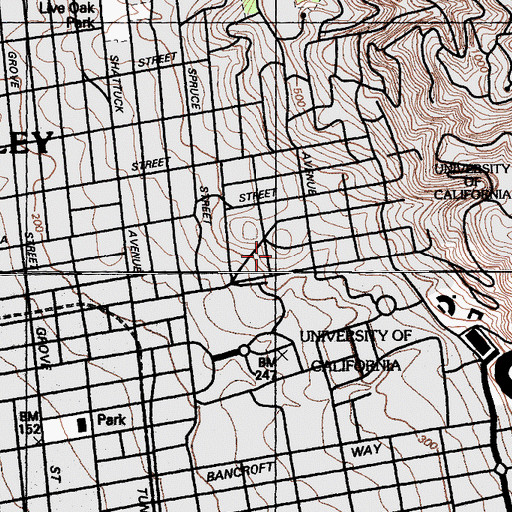 Topographic Map of Montessori Family School, CA