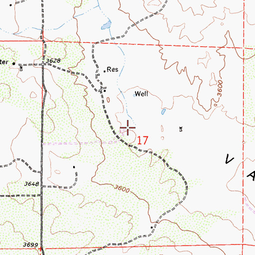 Topographic Map of Tule Creek, CA