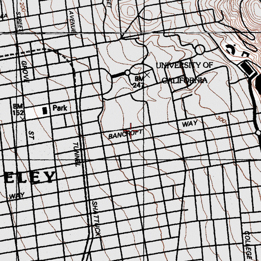 Topographic Map of Maybeck High School, CA