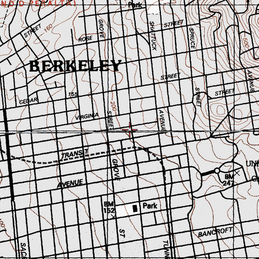 Topographic Map of Berkeley Montessori School, CA