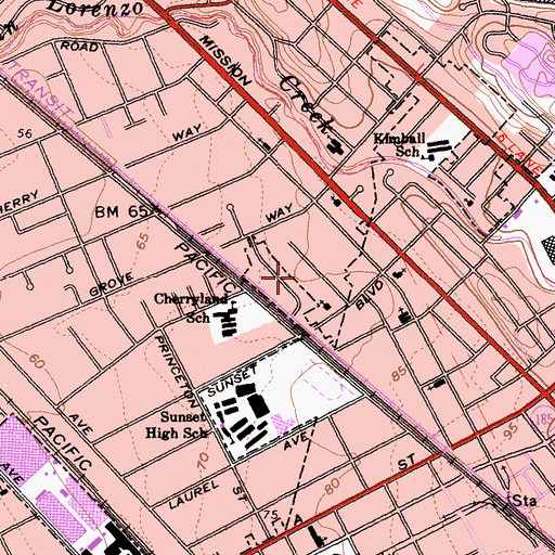 Topographic Map of Camelot School, CA