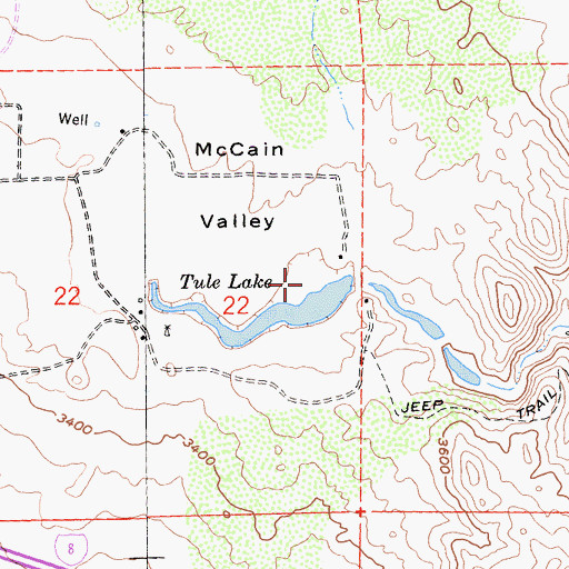 Topographic Map of Tule Lake, CA