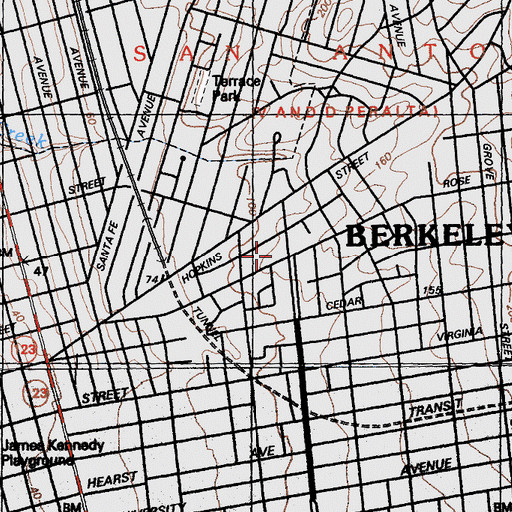 Topographic Map of The Crowden School, CA