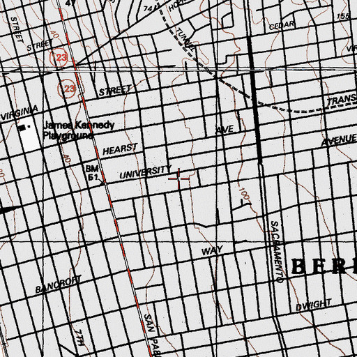 Topographic Map of The Berkeley School, CA