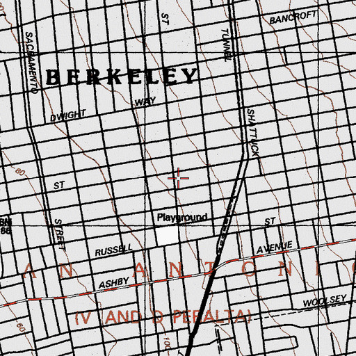 Topographic Map of Berkeley Alternative High School Independent Study, CA