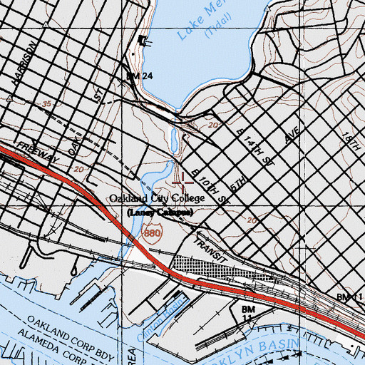 Topographic Map of MetWest High School, CA