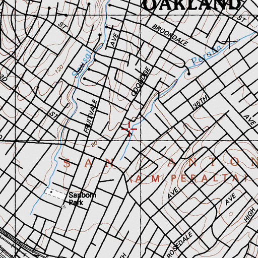 Topographic Map of Peralta Creek Middle School at Simmons, CA