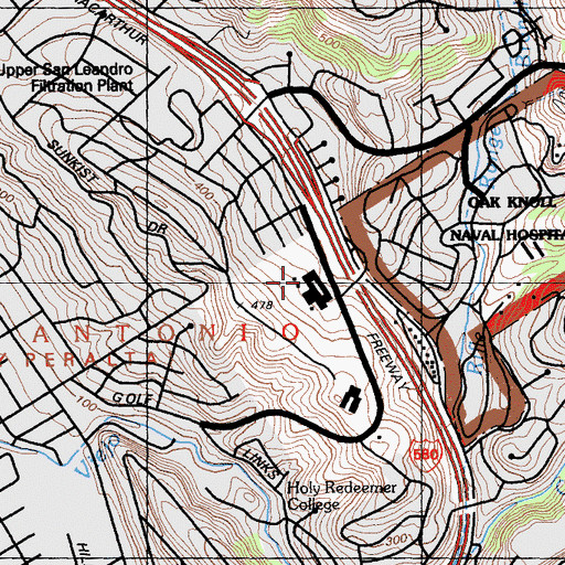 Topographic Map of Rudsdale Continuation High School, CA