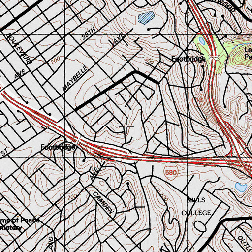 Topographic Map of Tilden Elementary School, CA