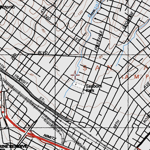 Topographic Map of Urban Promise Academy, CA