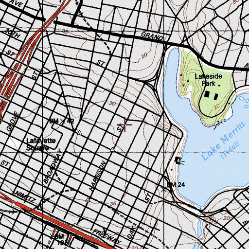 Topographic Map of Oasis High School, CA